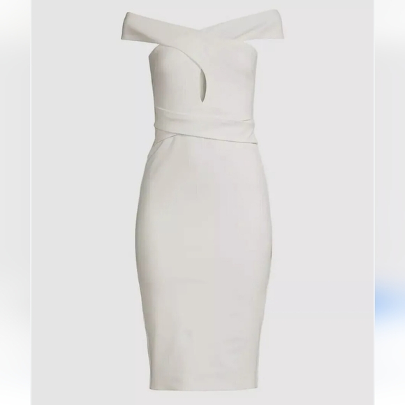 LAVISH ALICE White Halter Polyester Knee Length Dress Size 10 - Picture 4 of 9